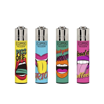 CLIPPER PRINTED FLINT- NAUGHTY WORDS 6 - 48 PACK
