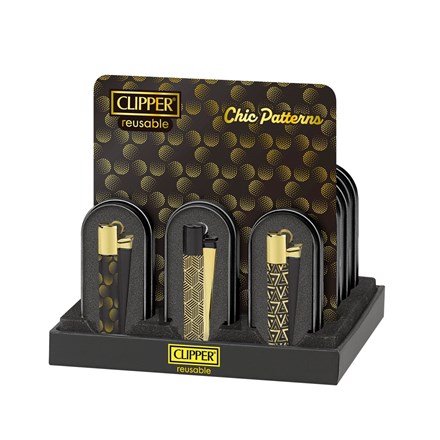 CLIPPER METAL FLINT - CHIC PATTERNS - 12 PACK