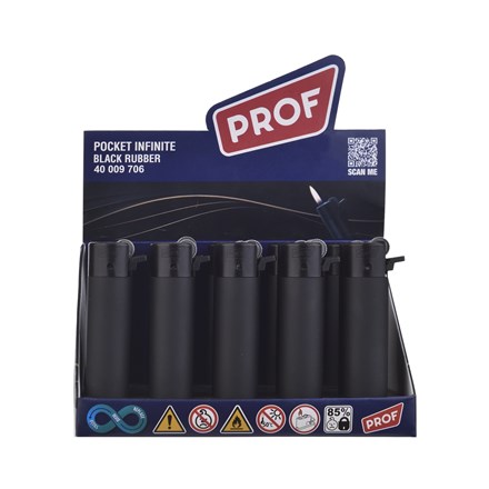 PROF - BLACK RUBBER REFIL ROUND FLINT - 25 PACK