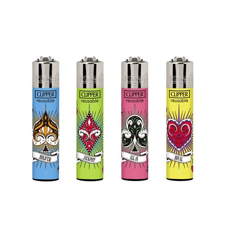 CLIPPER PRINTED FLINT - POKER GAMES 4 - 48 PACK