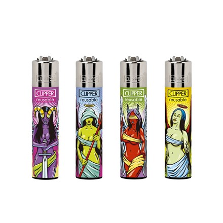 CLIPPER PRINTED FLINT - ANGELS VS DEMONS - 48 PACK