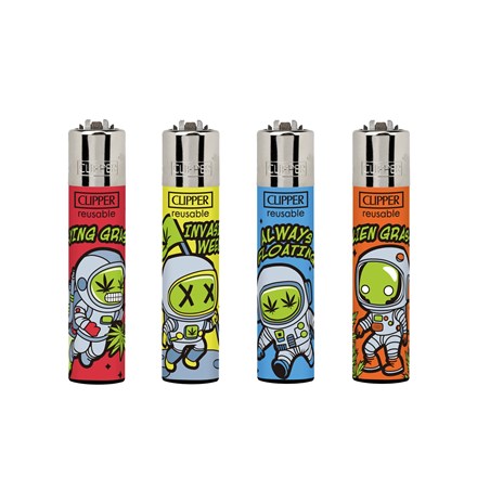 CLIPPER PRINTED FLINT - ASTRO WEED 2 - 48 PACK