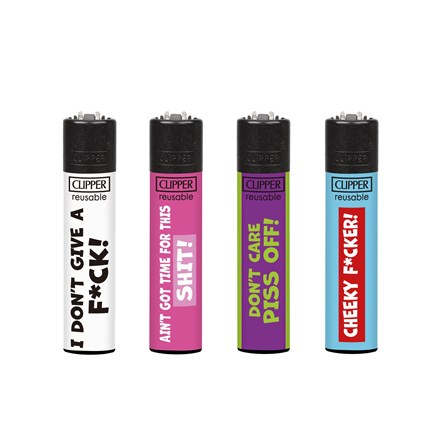 CLIPPER PRINTED FLINT - NAUGHTY WORDS 7 - 48 PACK