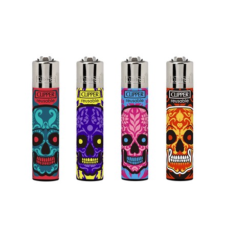 CLIPPER PRINTED FLINT - MARKED SKULL 1 - 48 PACK
