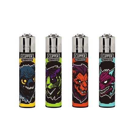 CLIPPER PRINTED FLINT - ANIMALS ZOMBIES - 48 PACK