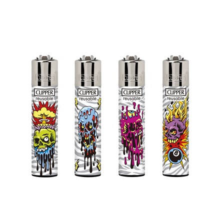 CLIPPER PRINTED FLINT - SKULLS CORPZ 2 - 48 PACK