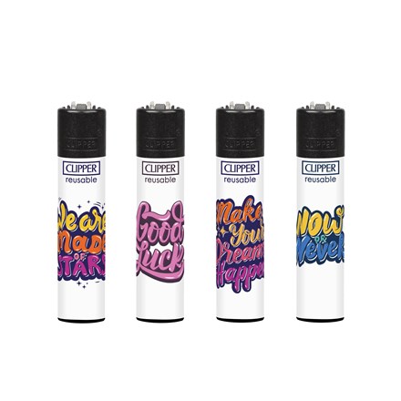 CLIPPER PRINTED FLINT - MOTIVATIONAL SENTENCES 1 - 48 PACK