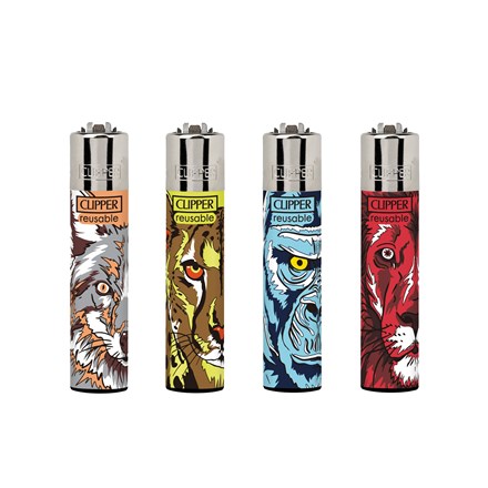 CLIPPER PRINTED FLINT - ANIMAL REALISM - 48 PACK