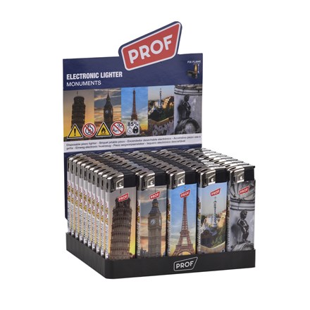 PROF - MONUMENTS ELECTRONIC LIGHTERS - 50 PACK