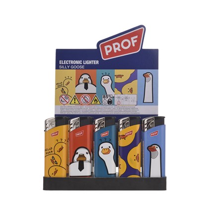PROF - REFILLABLE SILLY GOOSE ELECTRONIC LIGHTERS - 50 PACK