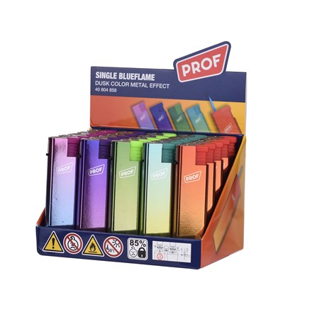 PROF - DUSK COLOR METAL EFFECT JET LIGHTER - 25 PACK
