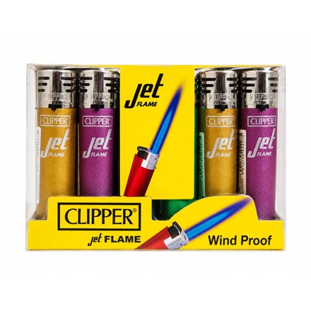 CLIPPER REFILLABLE JET FLAME - METALLIC GRADIENT 4 - 24 PACK