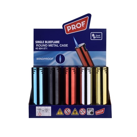 PROF - METAL CASE ROUND JETFLAME LIGHTER