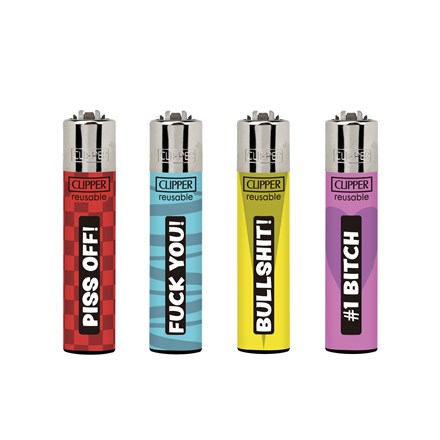 CLIPPER PRINTED FLINT - NAUGHTY WORDS 11 - 48 PACK