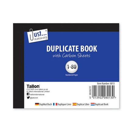 JUST STATIONERY - DUPLICATE BOOK-HALF - 80 SHEET