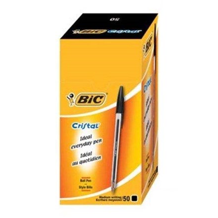 BIC - BLACK PENS - 50 PACK