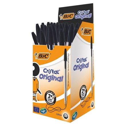 BIC - BLACK PENS - 50 PACK
