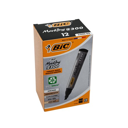 BIC - BLACK MARKERS - 12 PACK