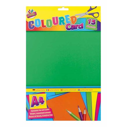 ARTBOX - A4 COLOURED CARDS - 15 SHEETS