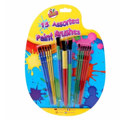 ARTBOX - ASSORTED PAINT BRUSHES - 15 PACK