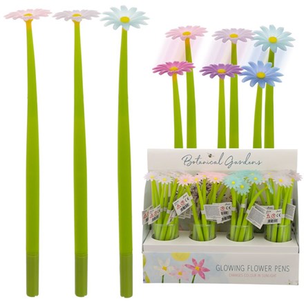 UV COLOUR CHANGING FLOWER PEN - 3 ASST
