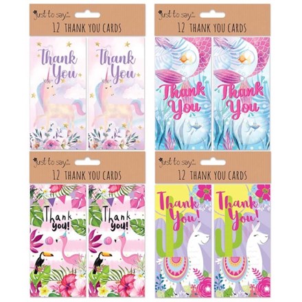 THANK YOU CARD - GIRLS DESIGN - 4 ASST