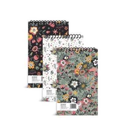 FLORAL REPORTERS NOTE PAD 5''X8'' - 3ASST