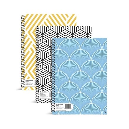 GEO SPIRAL NOTEBOOK 20X28CM - 3ASST