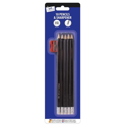 TALLON - 10 HB PENCILS WITH SHARPENER