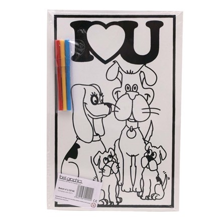 MEDIUM COLOURING BOARD - DOGGY LOVE
