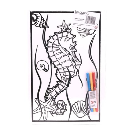 MEDIUM COLOURING BOARD - SEA HORSE