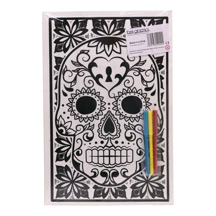 MEDIUM COLOURING BOARD - CANDY SKULL