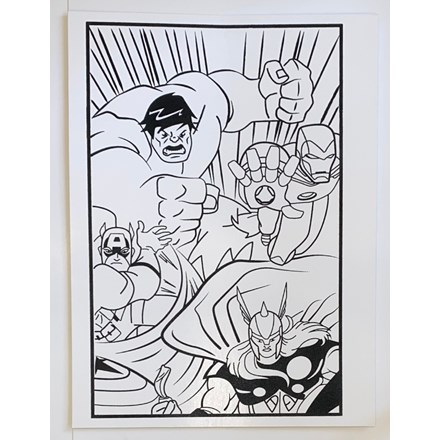 LARGE COLOURING BOARD - HEROES 1