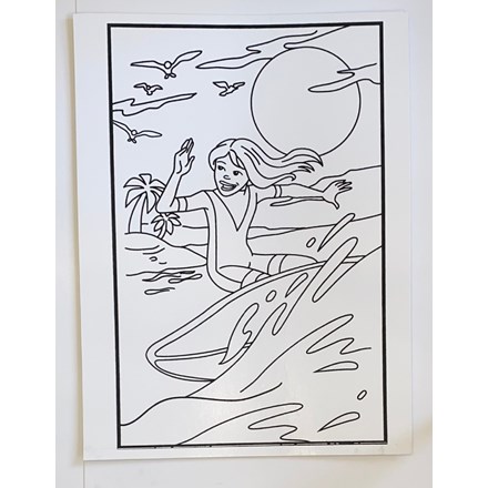 LARGE COLOURING BOARD - SURFER GIRL