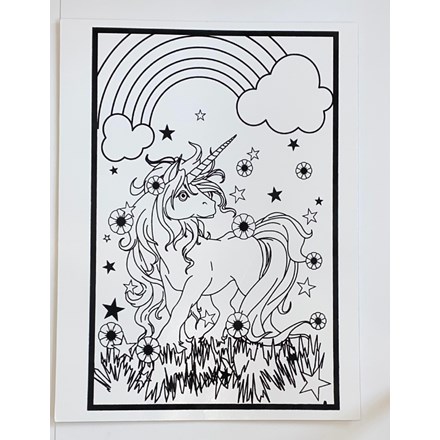 LARGE COLOURING BOARD - RAINBOW UNICORN