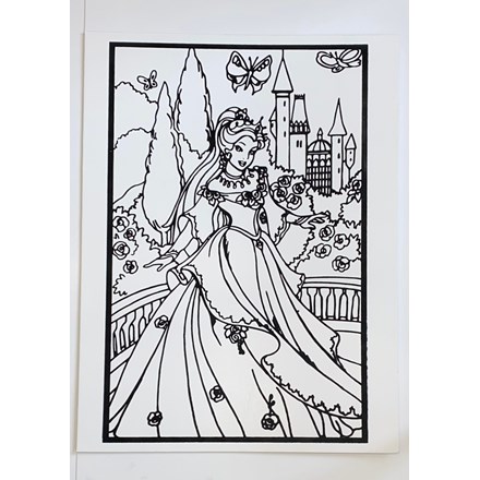 LARGE COLOURING BOARD - PRINCESS FLOWERS