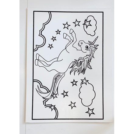 LARGE COLOURING - UNICORN STARS