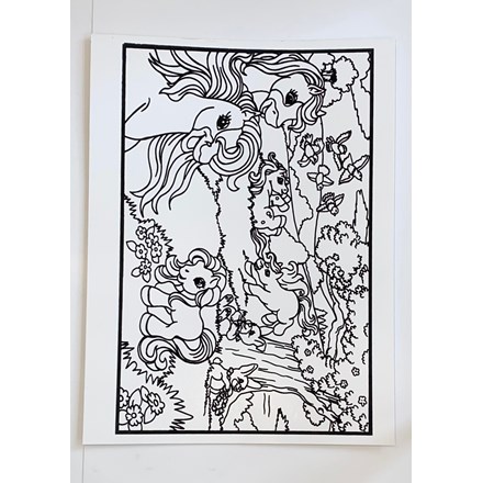 LARGE COLOURING BOARD - PONY WOODLAND