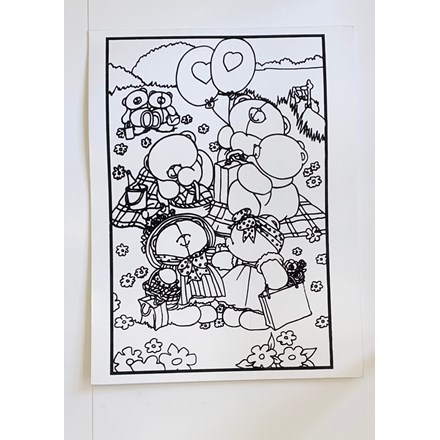 LARGE COLOURING BOARD - TEDDY PICNIC