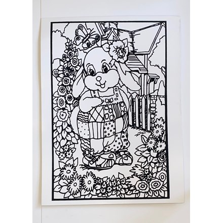 LARGE COLOURING BOARD - LAUGHING RABBIT