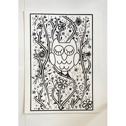 LARGE COLOURING BOARD - ABSTRACT OWL