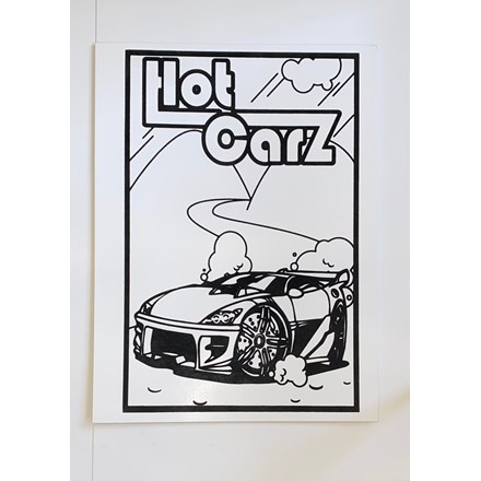 LARGE COLOUIRNG BOARD - HOT CARZ