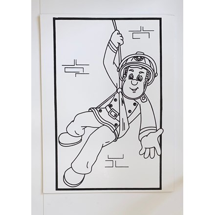 LARGE COLOURING BOARD - FIREMAN