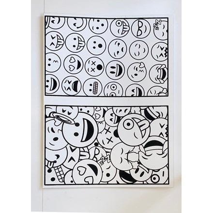 LARGE COLOURING BOARD - EMOJI 2PK