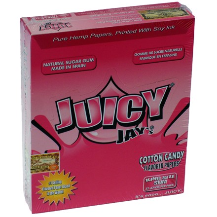 KING SIZE PAPERS JUICY JAY COTTON CANDY - 24 PACK