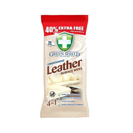 GREEN SHIELD - LEATHER WIPES - 70 WIPES