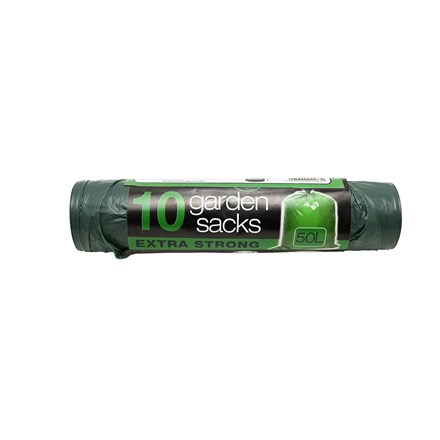 10 TIE HANDLE GARDEN BAGS 50L