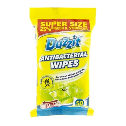 DUZZIT - ANTIBACTERIAL WIPES JUMBO WIPES - 50 PACK