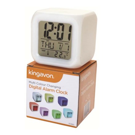 KINGAVON - COLOUR CHANGING DIGITAL ALARM CLOCK