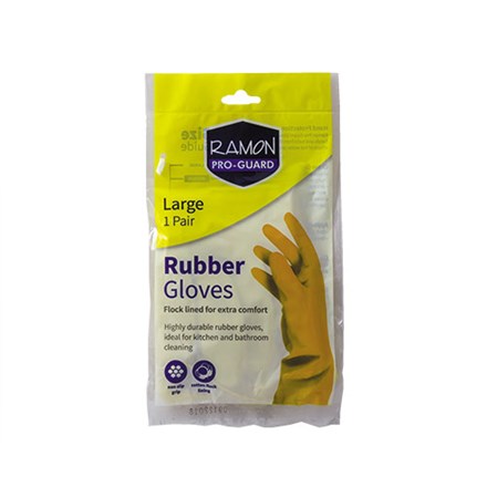 PRO-GUARD - RUBBER GLOVES - YELLOW LARGE 1 PAIR